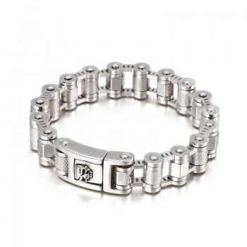  Cool skull bicycle chain titanium bracelet for men