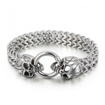  Cool skull titanium bracelet for men