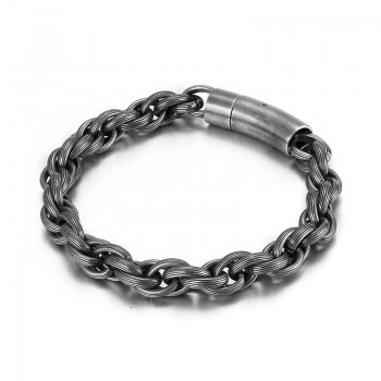  Simple fashion chic style biker titanium bracelet for men