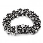  Cool retro skull men's titanium bracelet rock chic ghost head bracelet tide men's accessories