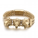  Bully skull wolf head lion head men's titanium bracelet mixed batch