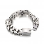  Retro chic wind pattern portrait casting pattern edge titanium bracelet for men