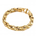   Oval twist chain day character clasp titanium bracelet for men