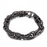   Men's oval twist necklace with sunburst clasp titanium bracelet