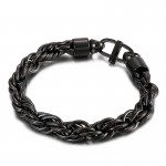   Men's oval twist necklace with day buckle titanium bracelet