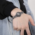 New casting jewelry retro Cool Chief pattern titanium men's bracelet