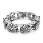Animal series tide hand jewelry fashion rock hip-hop street wolf head biker titanium men's bracelet