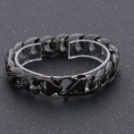  Vintage Cool gunmetal plated pattern titanium bracelet for men