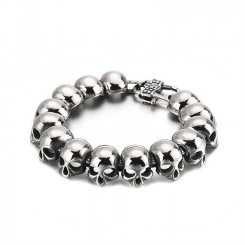  Cool skull titanium bracelet for men