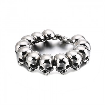  Cool skull titanium bracelet for men