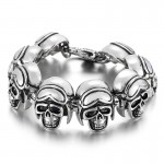   Vintage Cool Rock skull titanium bracelet for men