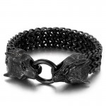  chic trendy titanium wolf head bracelet