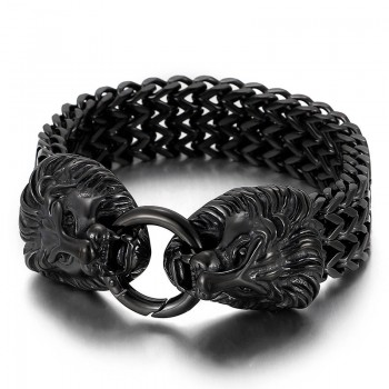  chic trendy titanium lion head bracelet