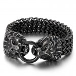  chic trendy titanium lion head bracelet