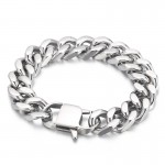  Cool four-sided grinding Cuba chain men's titanium bracelet
