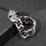  chic wind hollow dice dot hole column titanium men's bracelet