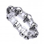  chic style skull titanium men's biker bracelet