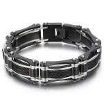  Simple atmosphere fashion steel wire hemp rope bicycle titanium bracelet for men