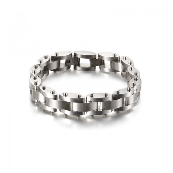  Combination of heavy texture men's titanium bracelet