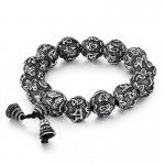 men's titanium fashion jewelry six words of truth Buddha bead bracelet titanium bracelet