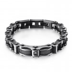  rock biker chain titanium men's bracelet with diamond