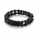  rock biker chain titanium men's bracelet with diamond