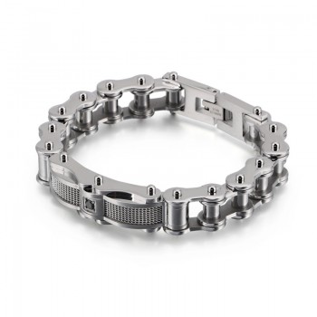  rock biker chain titanium men's bracelet with diamond