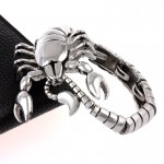  Scorpion animal polished titanium bracelet 