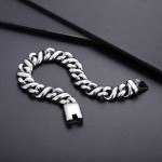  Fashion polished chic titanium bracelet for men