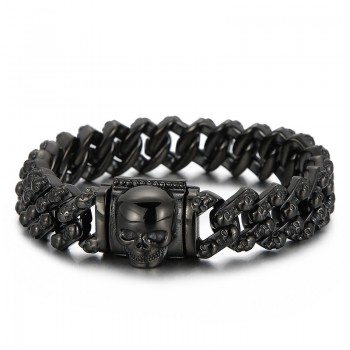  Vintage Electroplated multi-color skull titanium bracelet for men