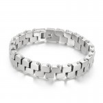   Vacuum plating 18kz letter titanium men's bracelet