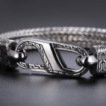  Vintage Dragon bone pattern titanium bracelet for men