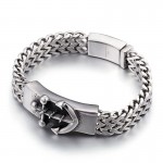  chic style anchor titanium bracelet for men