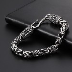  Vintage fashion chic ring clasp keel peace pattern titanium men's bracelet for gifts