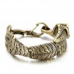  Vintage Cool antique gold tiger titanium bracelet for men