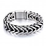  Cool v-shaped double layer thick titanium men's bracelet