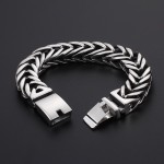  Cool v-shaped double layer thick titanium men's bracelet