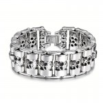   chic style skull titanium bracelet for men