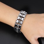   chic style skull titanium bracelet for men