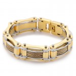  Rock hip-hop twist chain men's titanium biker bracelet