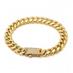  Cuban chain with diamonds men's titanium bracelet necklace