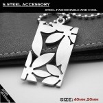 Man High Quality Silver Flower Design Stainless Titanium Steel Pendant