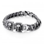   Cool Skull Cross with Zirconia Titanium Bracelet