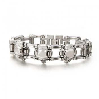  Cool Skull Cycling Men's Titanium Bracelet