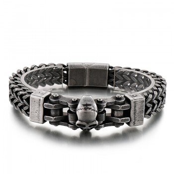   Cool Hip Hop Skull Men's titanium Bracelet