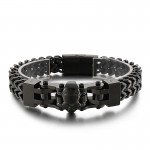   Cool Men's Hip Hop Skull titanium Bracelet
