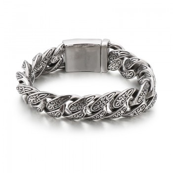 Vintage New Jewelry Cool Flower Men's titanium Bracelet