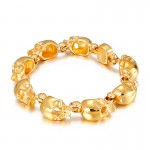   chic style gold skull titanium bracelet for men