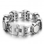  Cool fashion geometric men's titanium bracelet