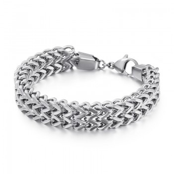  Double layer V-shaped overlord chain titanium bracelet for men